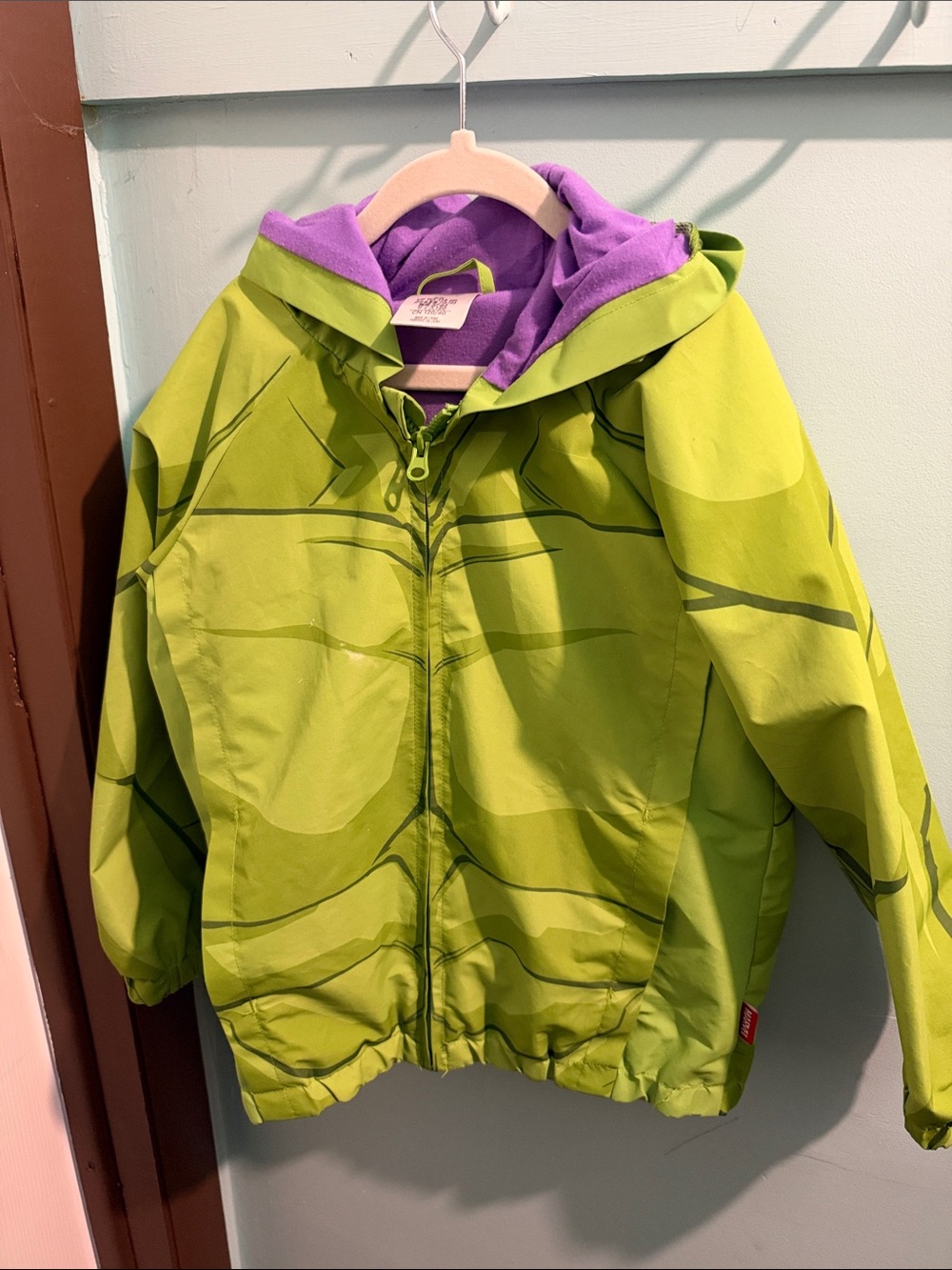 Kids Incredible Hulk Hooded Jacket with Purple Lining